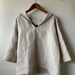 ao様専用出品　生成りリネンのＶネックセーラーカラーブラウス