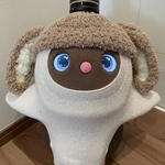 ラボット帽子　ウサギ垂れ耳　ベージュ