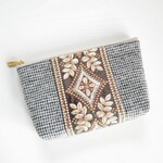 インド刺繍 ＊ マチ付ポーチ
