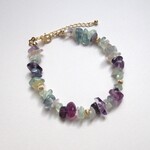 【SALE 33%OFF】レインボーフローライト　さざれ石のワイヤーブレスレット　#180