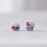 koishiプチカケラピアス┊ タンザナイトとルビー 12月誕生石 天然石 原石アクセサリー