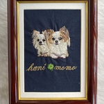 momohanimama様オーダー品☆犬の手刺繍のポートレート