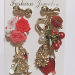 君の世界に僕の痕跡を　ハンドメイドピアス　薔薇ピアス　ハートピアス