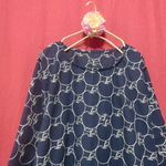 ◆sale◆りんご刺繍 ゆったりワンピース　紺