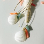 シェル×天然石ピアス