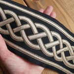 トルコ製　ジャガード×刺繍テープ　【ブラック】