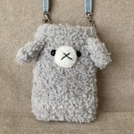 a様オーダー　ふわふわグレーうさぎちゃんスマホポシェット🐰