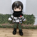 ネックウォーマーとトレーナーパンツセット☆黒×白シマウマ☆ねんどろいどどーる服