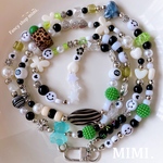 スマホショルダーストラップ🖤🟢ビーズストラップ🧸🐆スマホストラップ💚ビーズショルダーストラップ❤︎ネックストラップ✝️☺︎スマホ用タグ付☺︎/ MIMI.