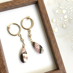 ＊再販＊〈天然石〉ロードクロサイトコッパー・フープイヤリング/ピアス14kgf