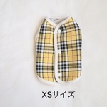 [犬服] XSサイズ 完成品 チワワ　　　　　　　　　　　タータンチェック リバーシブル パイピングベスト 背中開き