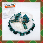 【🎄 ✦𝕄𝕖𝕣𝕣𝕪 ℂ𝕙𝕣𝕚𝕤𝕥𝕞𝕒𝕤✦🎄】プレゼントボックスリボングリーン×ロゼットファー付きレース《ケープスタイ首輪》