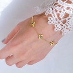 【選べる誕生石】小さなお花の3連ブレスレット＊シトリン(11月誕生石) タンザナイト(12月誕生石) ガーネット(1月誕生石) ピンクトルマリン　ルビー　サファイヤ＊ギフトやプレゼントにも好評