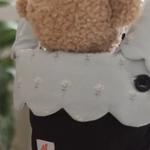 ねねさま専用☆首回りカバー☆もくもくデザイン☆淡いグレイッシュグリーン