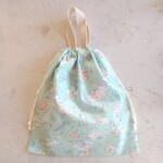 ユニコーン柄＊体操着袋 体操服入れ お着替え袋 ミントグリーン 巾着袋 持ち手つき 