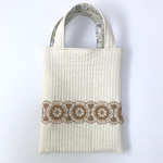ヌビ（イブル）×刺繍リボン　トートバッグ（サブバッグ）アイボリー