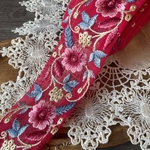 インド刺繍リボン　花　インド刺繍　スパンコール　刺繍リボン　リボン　りぼん　※10月8日よりゆうパケットにて発送となります。