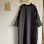 バイオウォッシュリネンのリブワンピース