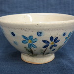 ブルーの小花のお茶碗 I