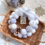 クリスマスリース 冬リース  ホワイト×ブルー