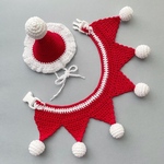 再販 🎅🏻🐈‍⬛ cat necklace＋ お帽子セット クリスマス2022【猫 首飾り 首輪  セーフティバックル  サンタ かぎ針編み】