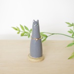 【人気！特集に掲載されました】【受注販売】猫のリングホルダー　灰色猫