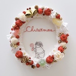 のんびり猫サンタさんのChristmasキャンディーフラッフィーリース