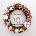 トコトコ文鳥サンタさんのキャンディChristmasリース