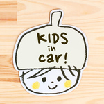 KIDS IN CAR マグネットステッカー(ミルク）