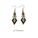 Black×Gold×Turquoiseダイヤピアス/イヤリング