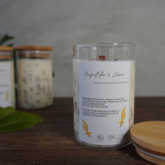 天然金木犀の香りと花のボトル アロマソイキャンドル(wood wick)

