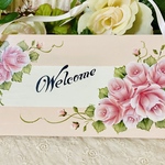 【送料無料‼︎】薔薇いっぱいのwelcomeボード トールペイント 