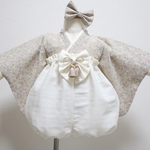 花柄ベージュ　ベビー袴　完成品