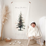 T011 【 Christmas Tree Tapestry Type-B Big 】 クリスマスタペストリー クリスマスツリー 飾り付け 縦向き 大きめ 送料無料