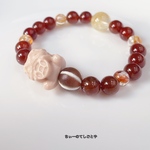 🆕呑金獣入り♡オレンジガーネットとオーロラクォーツブレスレット☆*:.｡. 