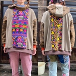 インド刺繍のゆったりパーカー