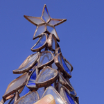 クリスマスツリー（吹きガラスとステンドガラスの融合）ブループラス