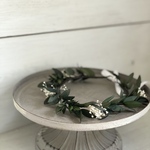 ユーカリとかすみ草の花冠 ［ホワイト］ベビー 新生児 ニューボーンフォト バースデーフォト リングガール ヘッドドレス 
