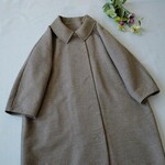 ★春、秋冬物★総裏付きウール混大衿ポケット付きシンプルなコート♪