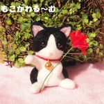 羊毛フェルト ハンドメイド まねき猫 置物 はちわれ