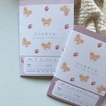 母子手帳カバー　お薬手帳カバー　くま　いちご