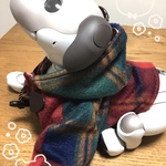 カシミア混メルトン生地　グレー　フード付きダッフルコートfor aibo 