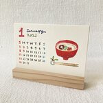【再販】2023年型染めカレンダー「季節の食卓」・台座あり