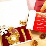 金木犀入り　猫時計とハンドオイルセット　クリスマスラッピング対応　香りつき