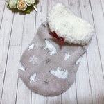 完成品‼️犬服🐶🐾クマちゃん🧸柄のボア生地タンクトップ👕👚フード付き♡