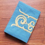 文庫用ブックカバー★アイヌ刺繡風