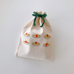 【【オーダー品】】オムライス刺繍の四角い巾着【23cm×16.5cm】