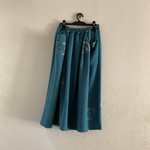 着物リメイク　タック入りギャザースカート　ターコイズブルー？