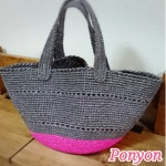 ~harusara様オーダー品~透かし編み♥バイカラーのマルシェバッグ