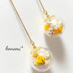 ガラス玉ピアス＊イエロー